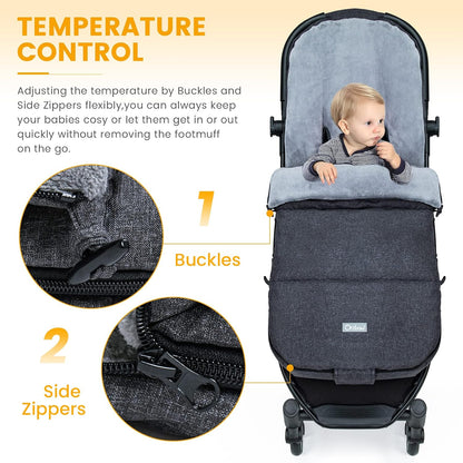 Orzbow Universal Stroller Footmuff, Winter Baby Bunting Bag, Weather-Proof