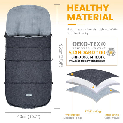 Orzbow Universal Stroller Footmuff, Winter Baby Bunting Bag, Weather-Proof