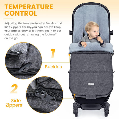 Orzbow Universal Stroller Footmuff, Winter Baby Bunting Bag, Weather-Proof