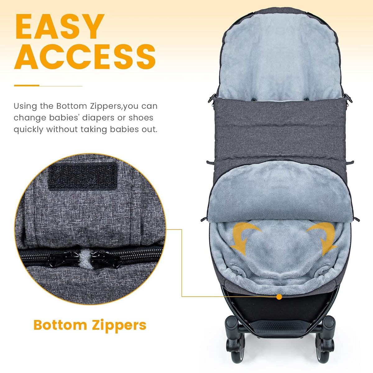 Orzbow Universal Stroller Footmuff, Winter Baby Bunting Bag, Weather-Proof