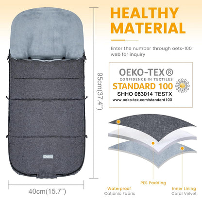 Orzbow Universal Stroller Footmuff, Winter Baby Bunting Bag, Weather-Proof