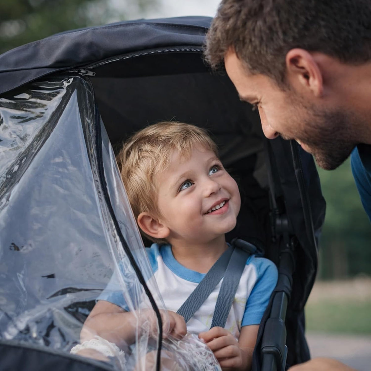Rain Cover Fits for Thule Urban Glide 3 Single Stroller, Water-Resistant Windproof Weather Shield with Zipper Window, Breathable Vent Holes, Reflective Strips and Storage Bag, All-Season Protector