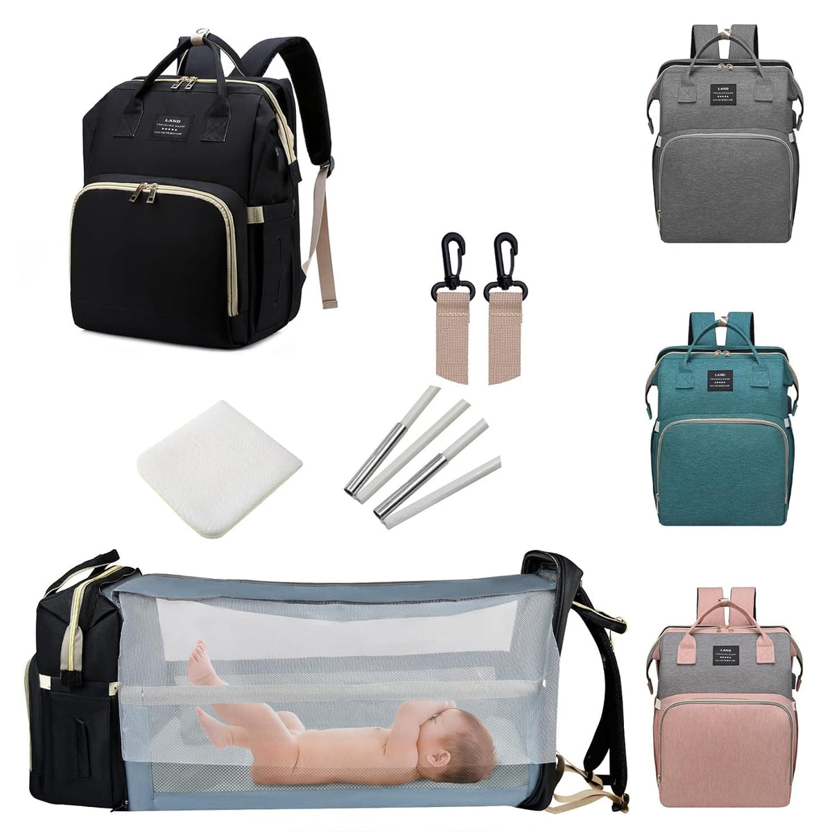 Baby with Changing Station,Baby Essentials(Grey)