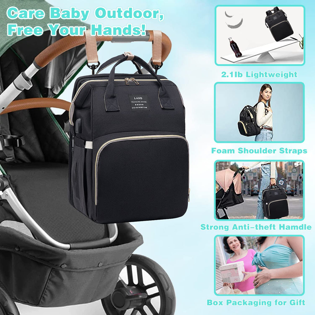 Baby with Changing Station,Baby Essentials(Grey)