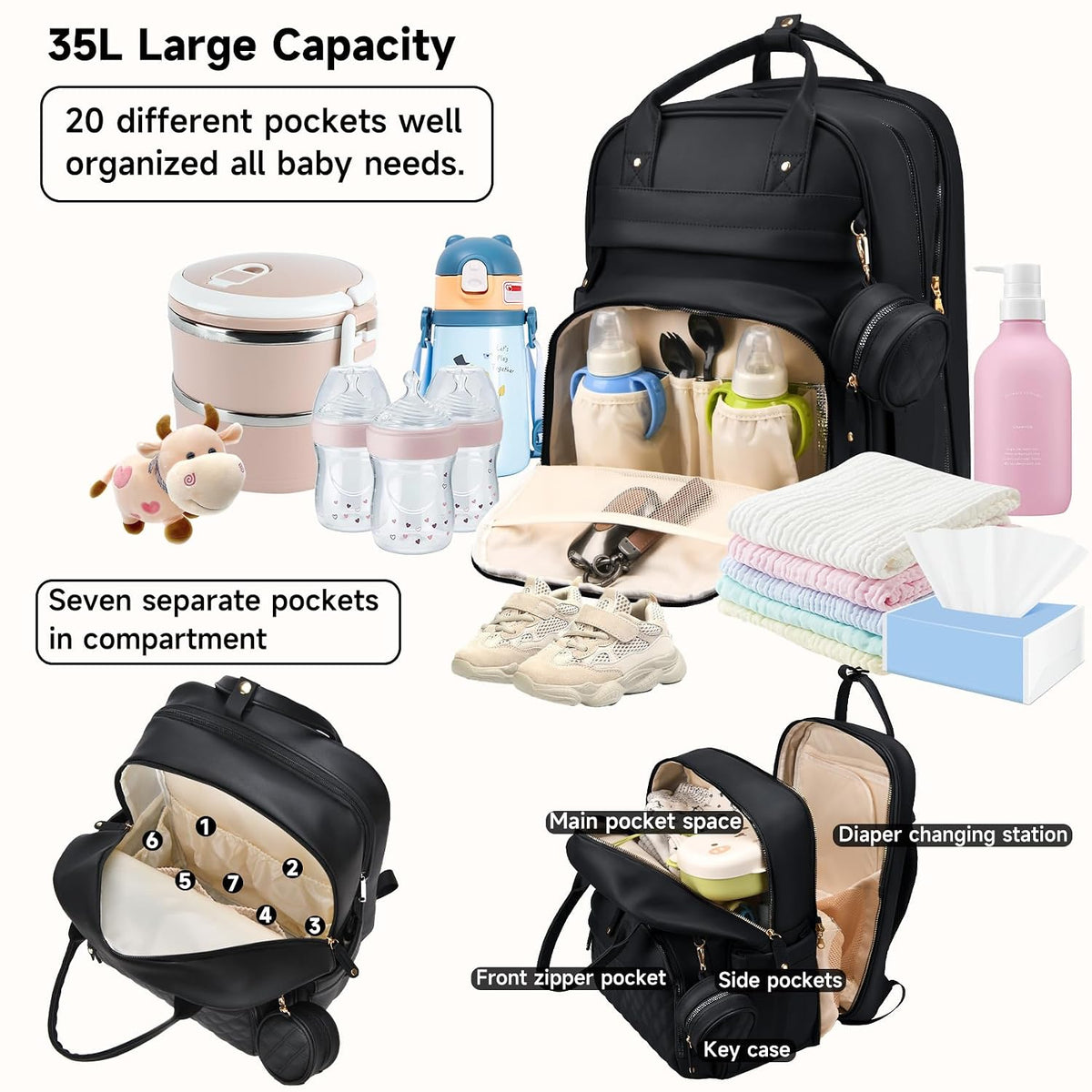 Baby with Changing Station,Baby Essentials(Grey)
