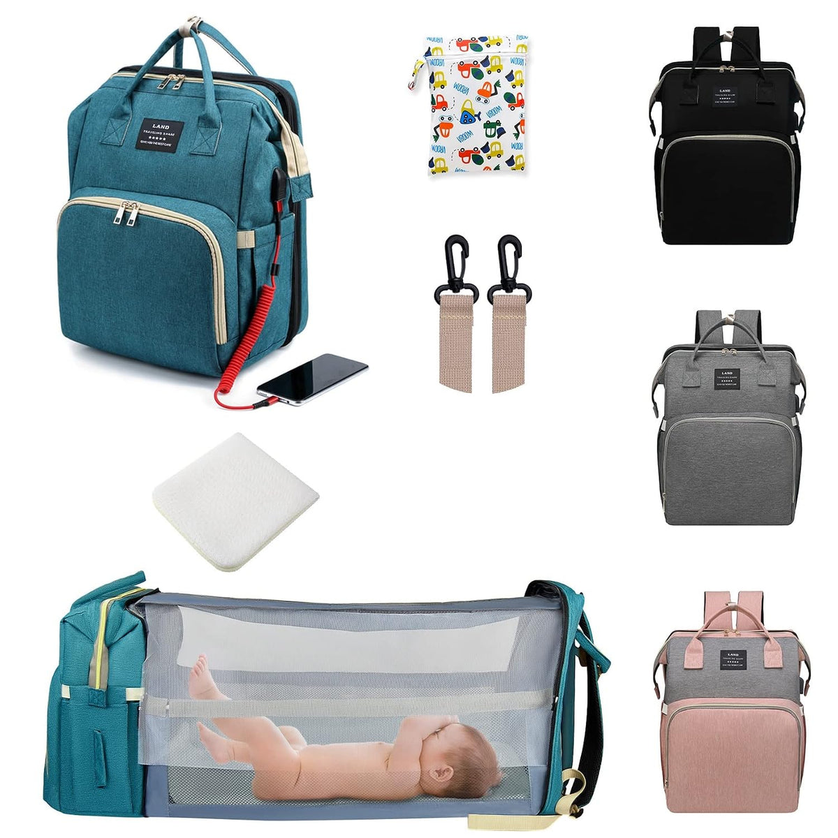 Baby with Changing Station,Baby Essentials(Grey)