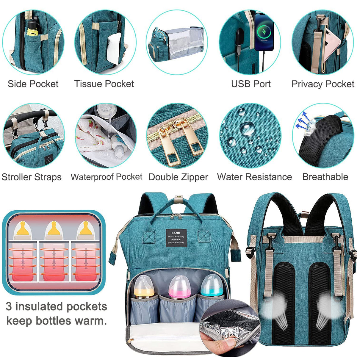Baby with Changing Station,Baby Essentials(Grey)