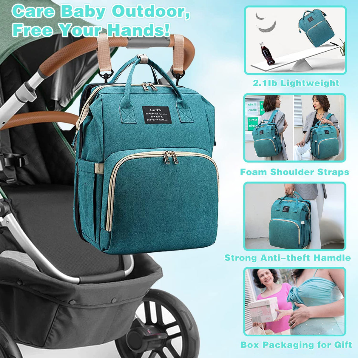 Baby with Changing Station,Baby Essentials(Grey)