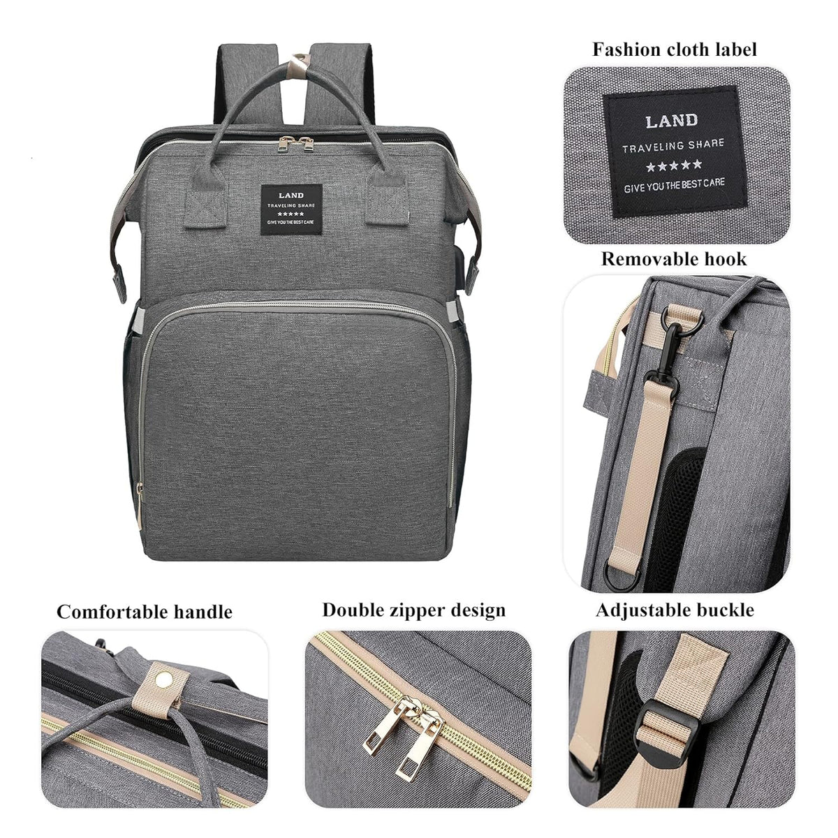 Baby with Changing Station,Baby Essentials(Grey)