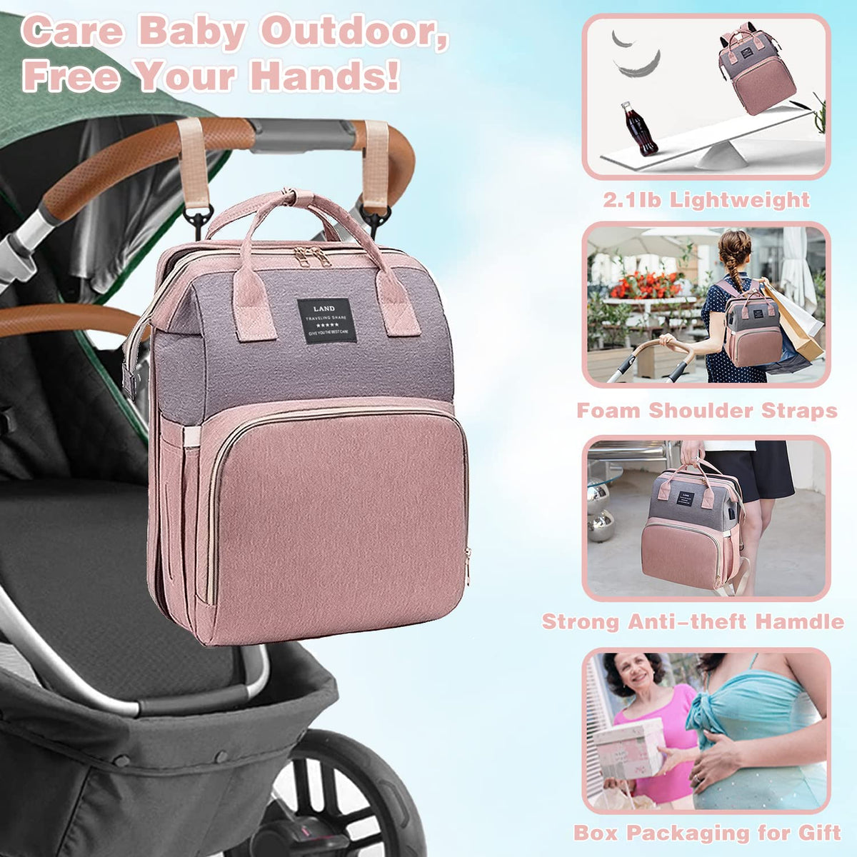 Baby with Changing Station,Baby Essentials(Grey)