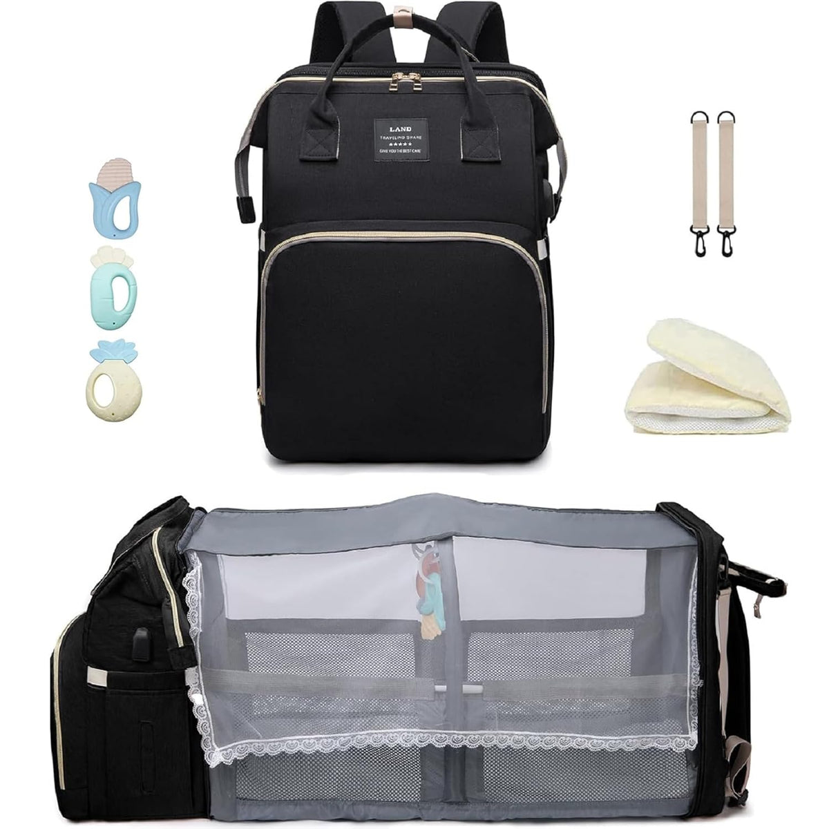 Baby with Changing Station,Baby Essentials(Grey)