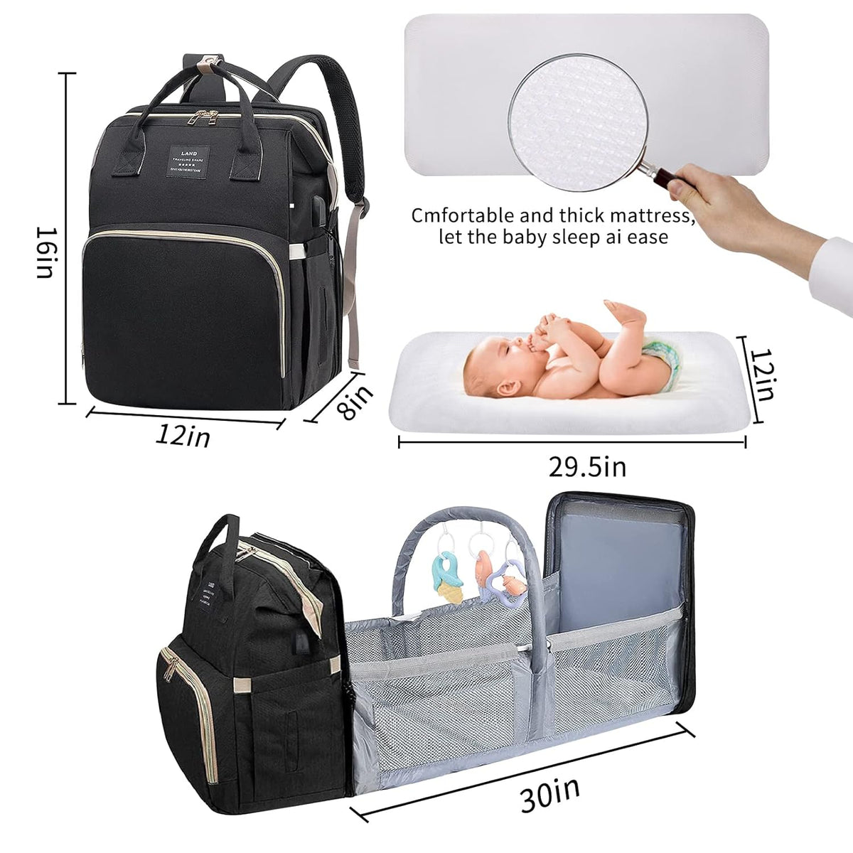 Baby with Changing Station,Baby Essentials(Grey)