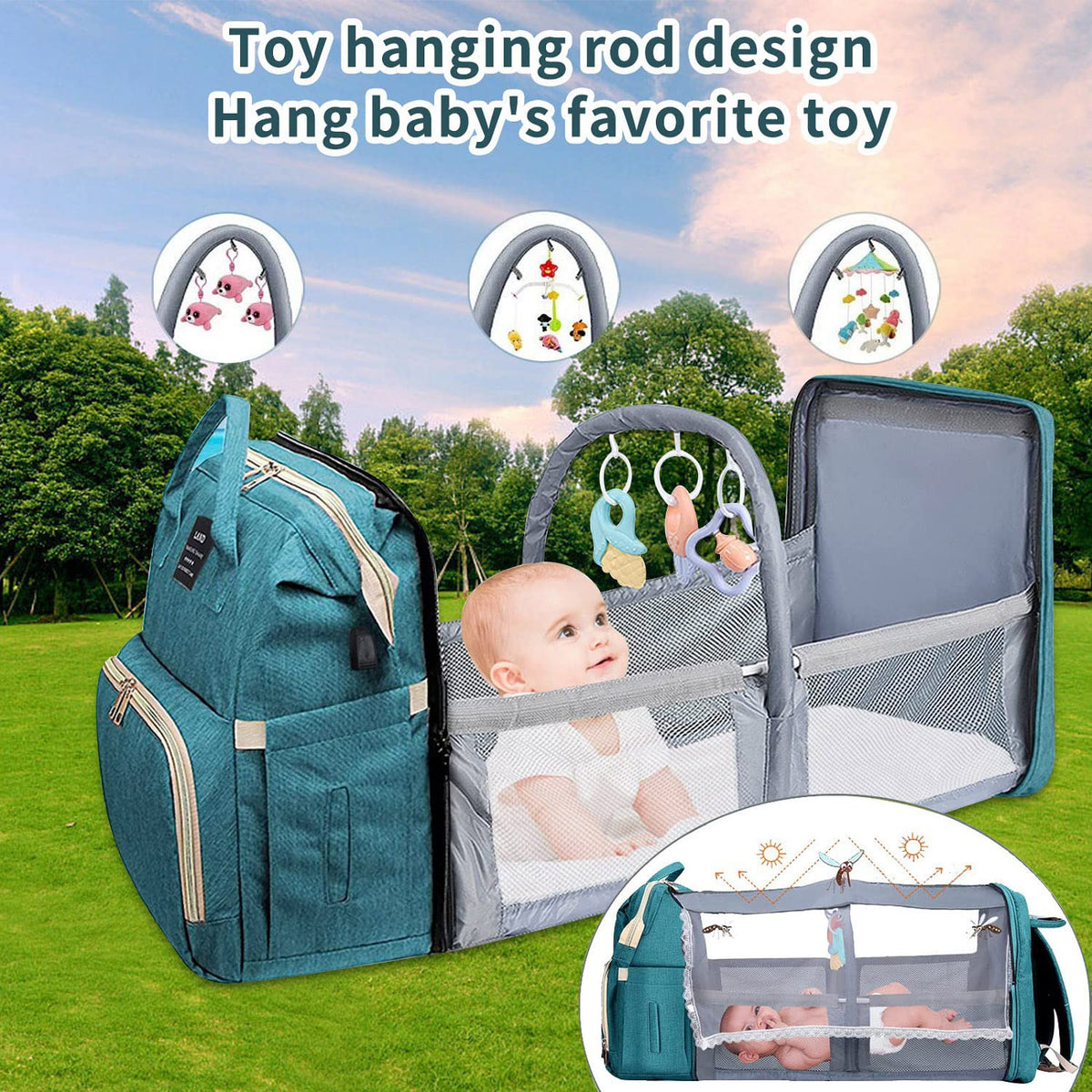 Baby with Changing Station,Baby Essentials(Grey)