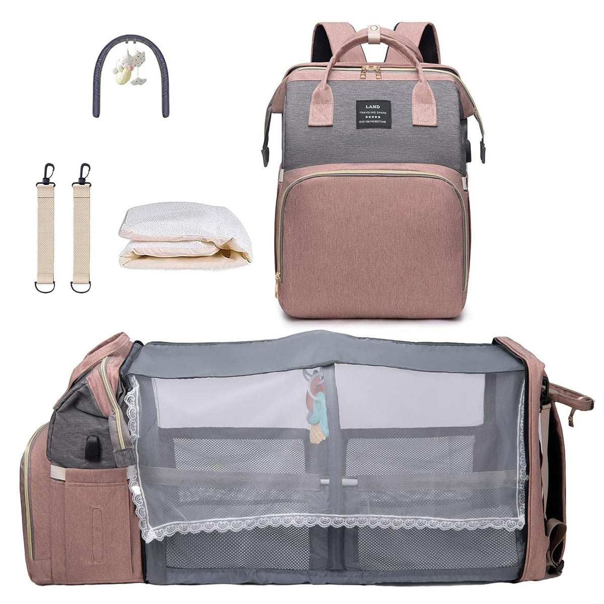 Baby with Changing Station,Baby Essentials(Grey)