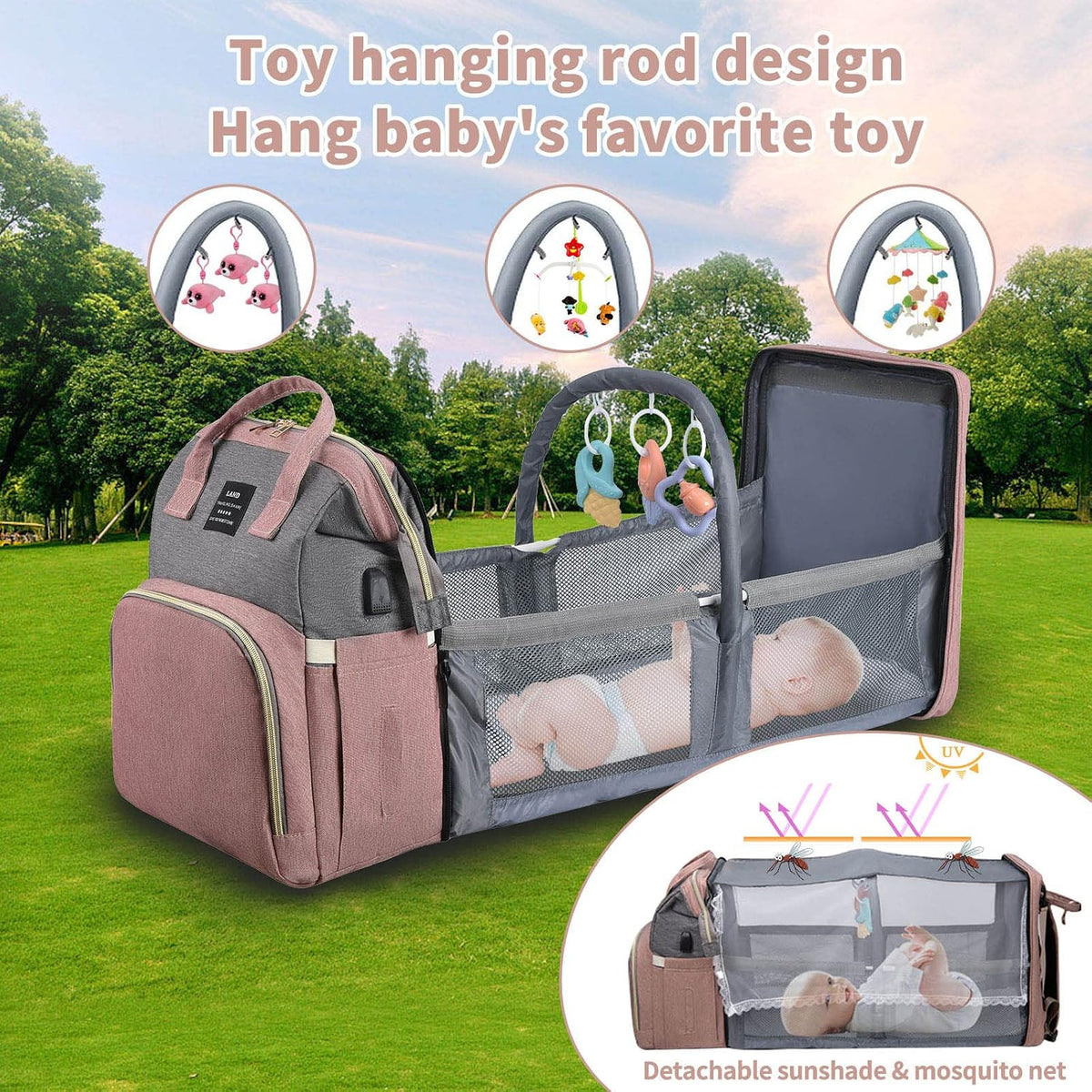 Baby with Changing Station,Baby Essentials(Grey)