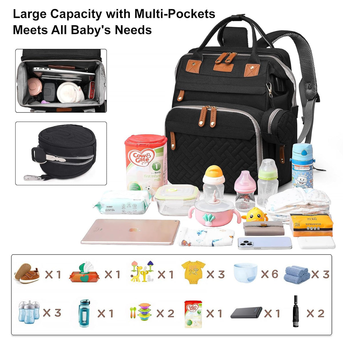 Baby with Changing Station,Baby Essentials(Grey)