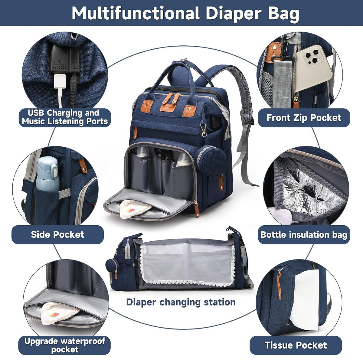 Baby with Changing Station,Baby Essentials(Grey)