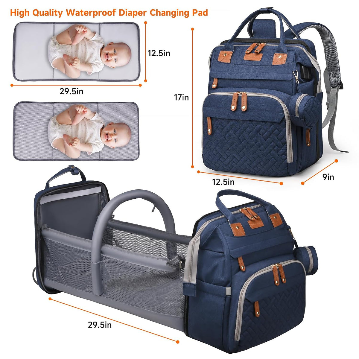 Baby with Changing Station,Baby Essentials(Grey)