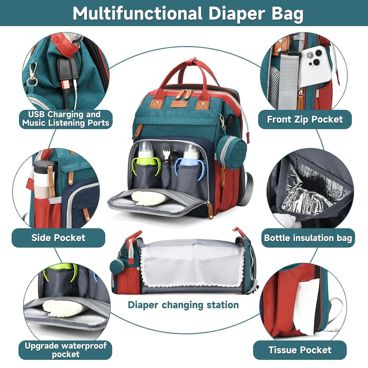 Baby with Changing Station,Baby Essentials(Grey)