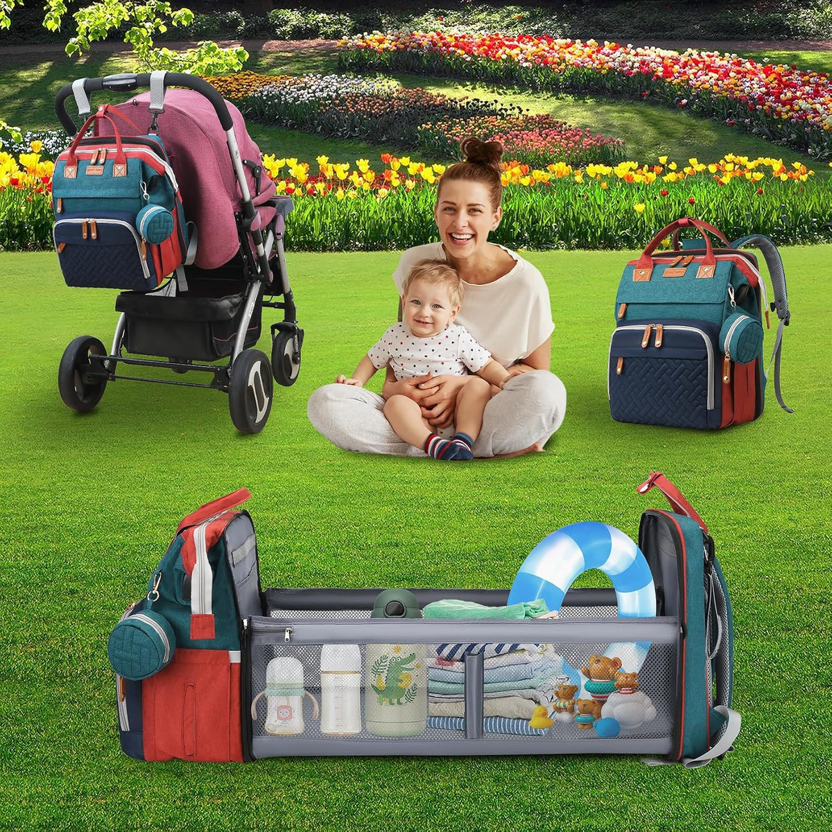 Baby with Changing Station,Baby Essentials(Grey)