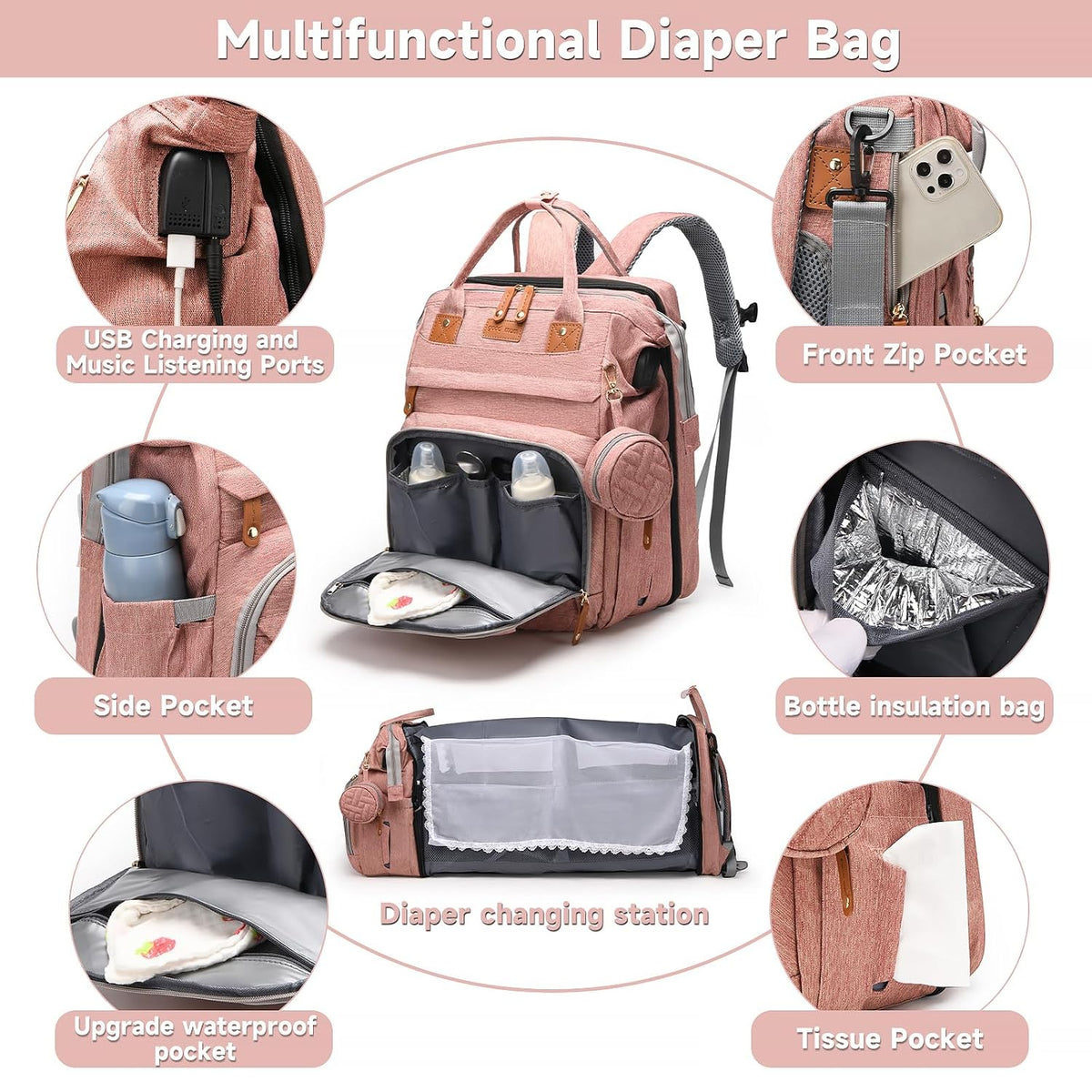 Baby with Changing Station,Baby Essentials(Grey)