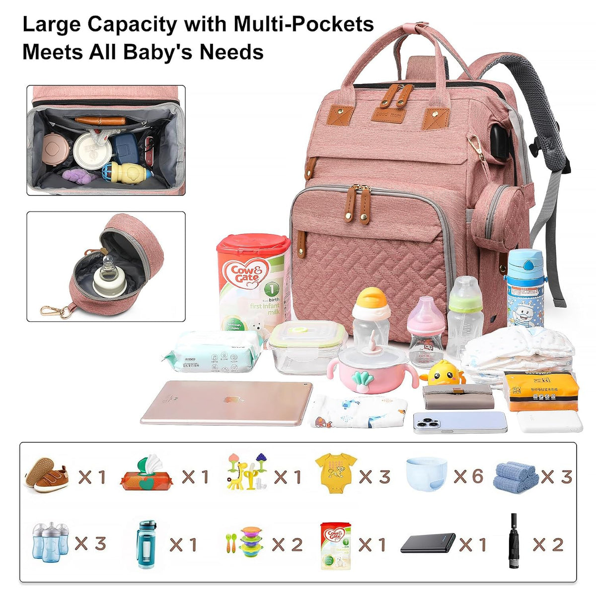 Baby with Changing Station,Baby Essentials(Grey)