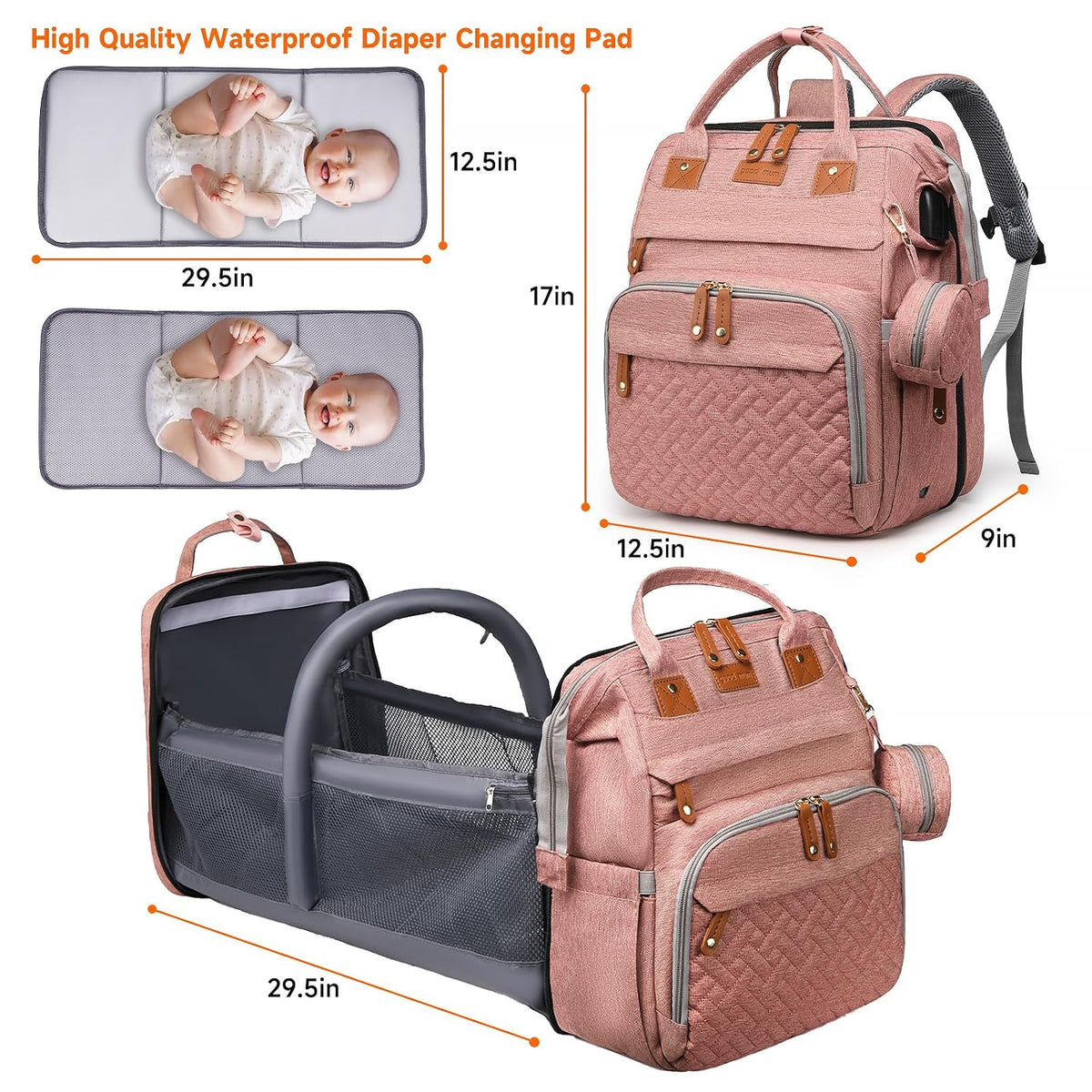 Baby with Changing Station,Baby Essentials(Grey)