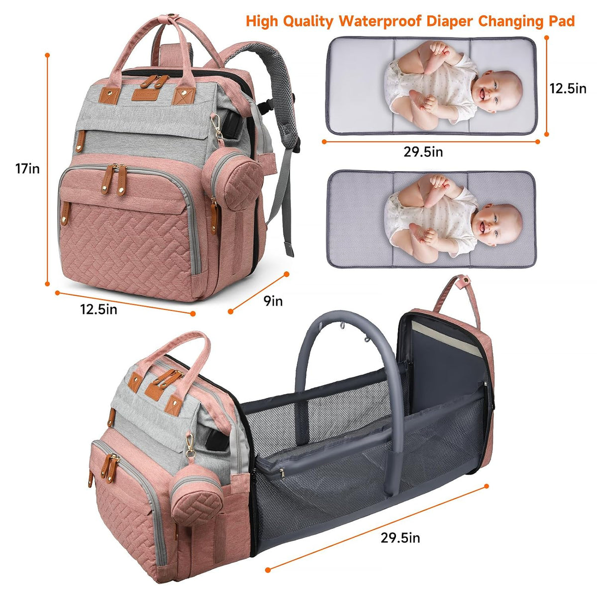 Baby with Changing Station,Baby Essentials(Grey)