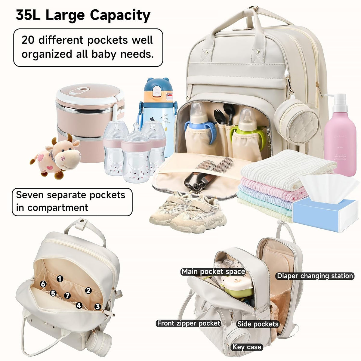 Baby with Changing Station,Baby Essentials(Grey)