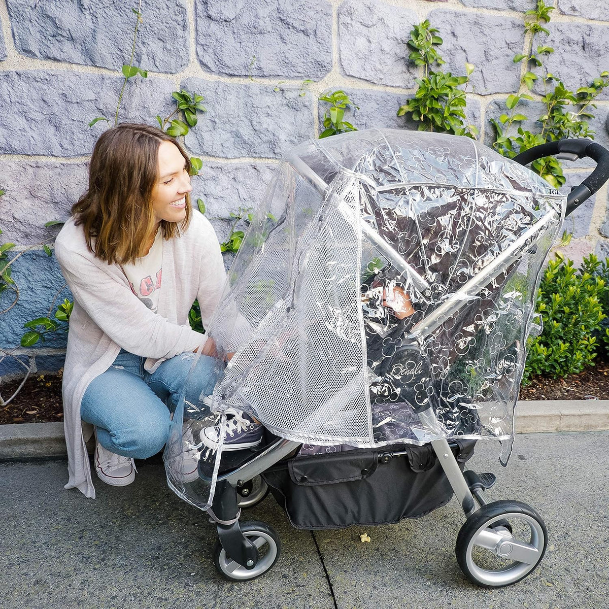 J.L. Childress Universal Single Stroller Rain Cover & Weather Shield, Grey