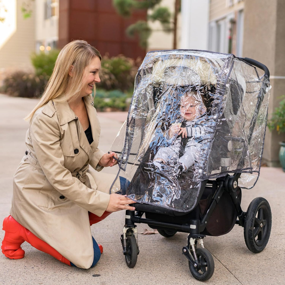 J.L. Childress Universal Single Stroller Rain Cover & Weather Shield, Grey