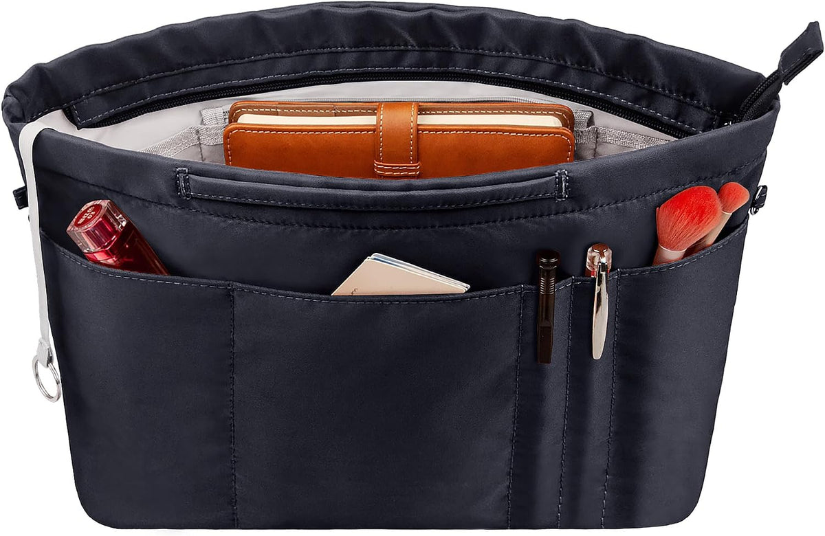 Purse Insert Organizers for Tote Handbag Bag in Bag with Zipper Liner Bag Organizer for Women 14 pockets