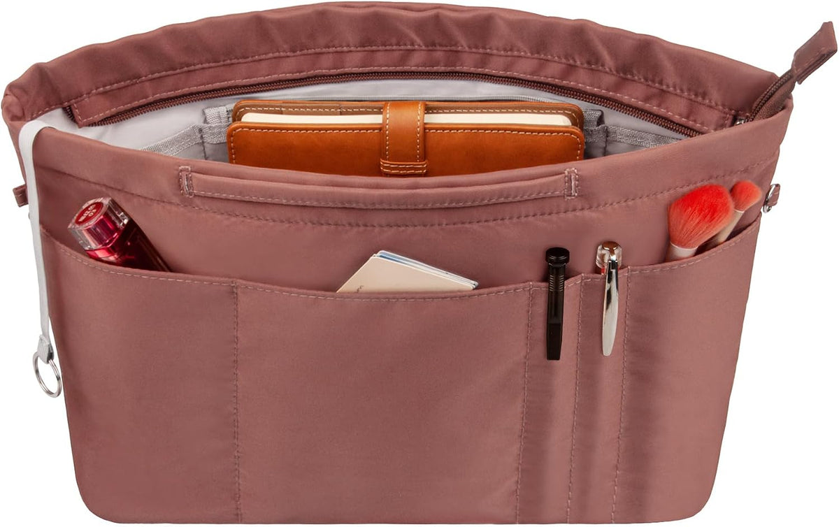 Purse Insert Organizers for Tote Handbag Bag in Bag with Zipper Liner Bag Organizer for Women 14 pockets