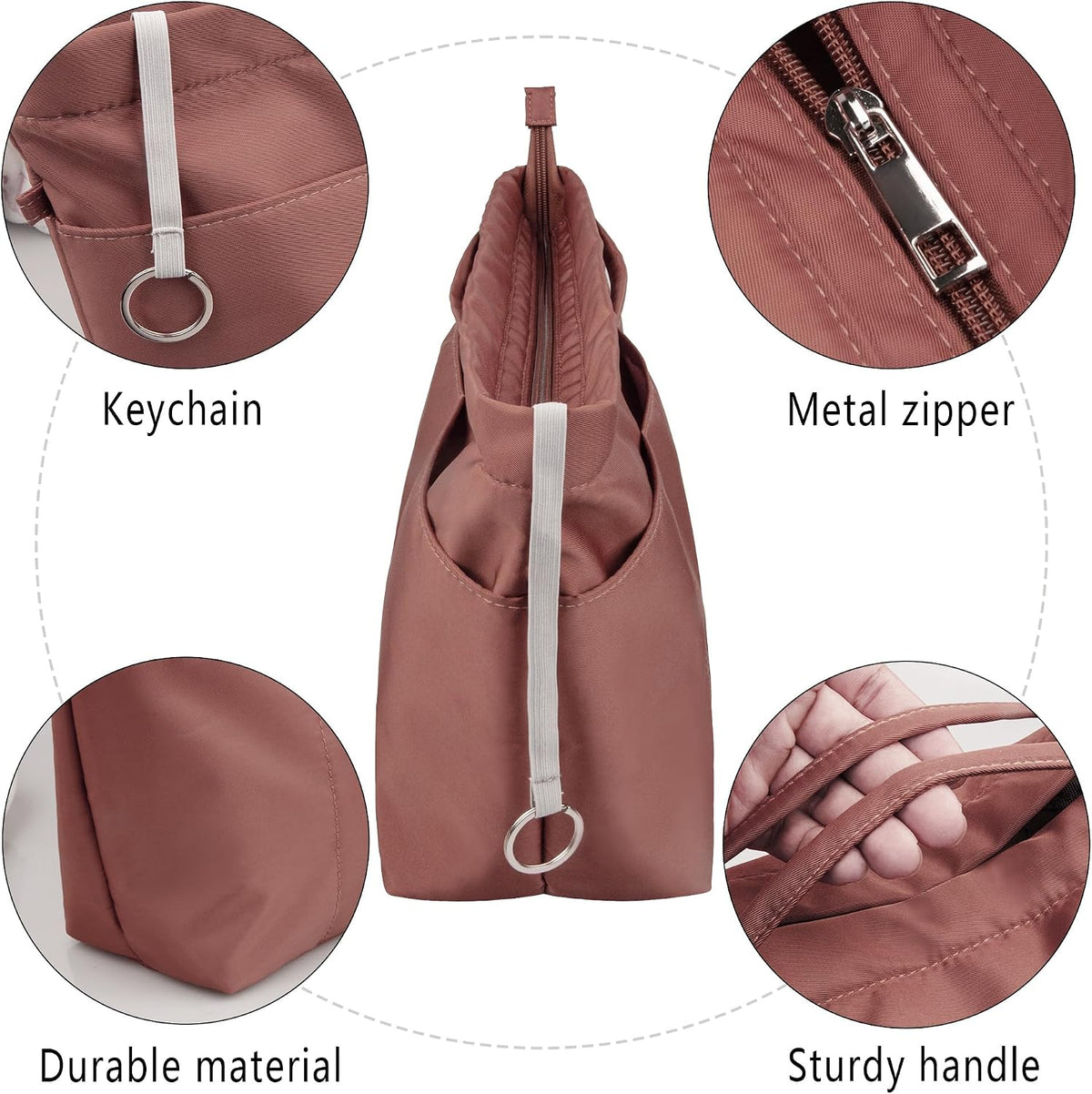Purse Insert Organizers for Tote Handbag Bag in Bag with Zipper Liner Bag Organizer for Women 14 pockets