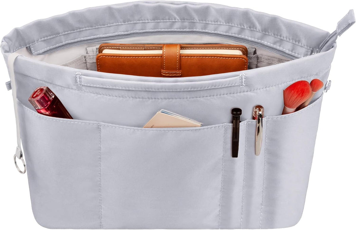 Purse Insert Organizers for Tote Handbag Bag in Bag with Zipper Liner Bag Organizer for Women 14 pockets