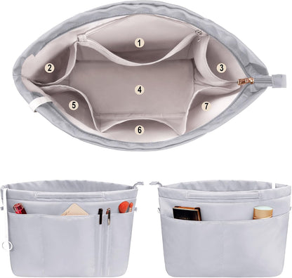 Purse Insert Organizers for Tote Handbag Bag in Bag with Zipper Liner Bag Organizer for Women 14 pockets