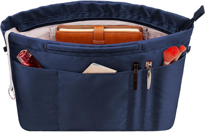 Purse Insert Organizers for Tote Handbag Bag in Bag with Zipper Liner Bag Organizer for Women 14 pockets