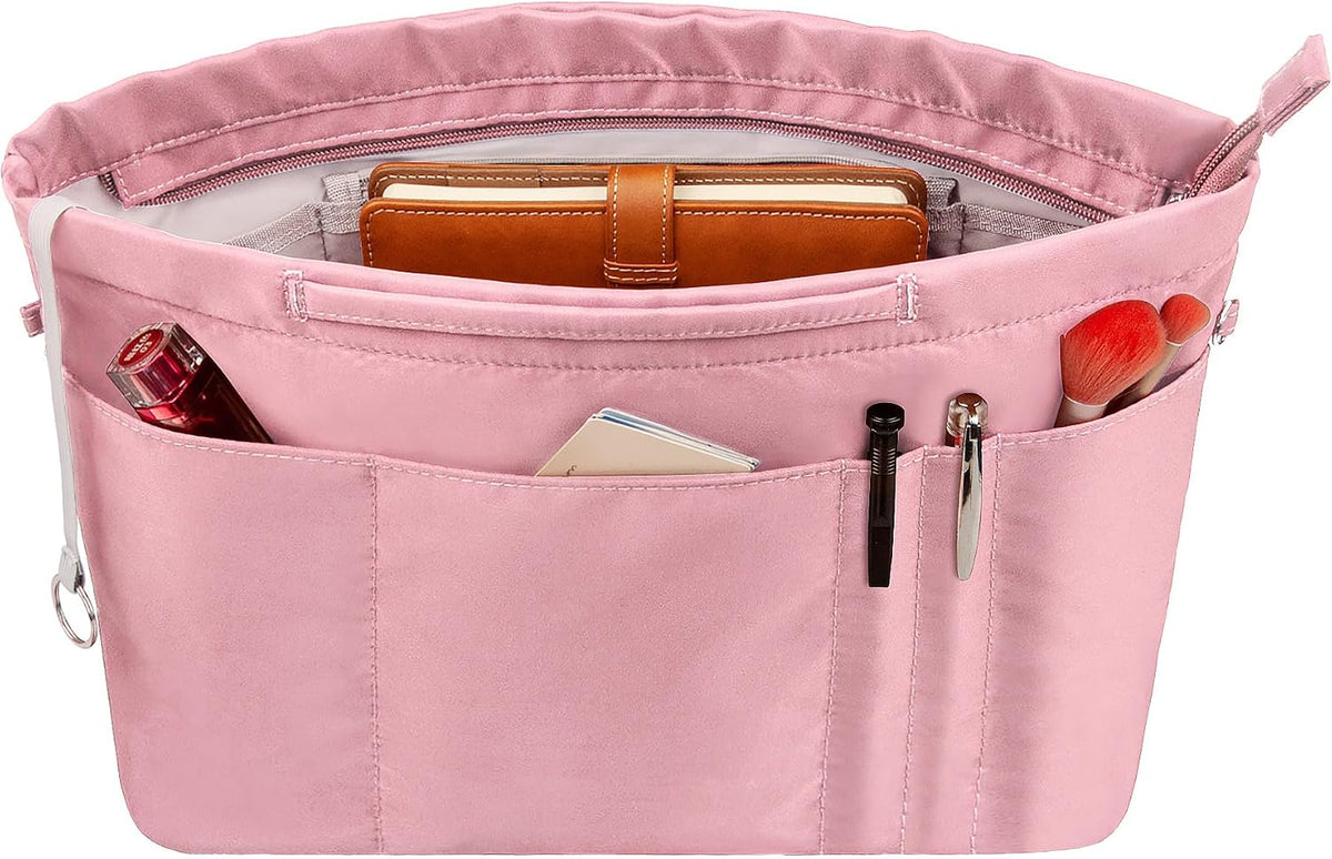 Purse Insert Organizers for Tote Handbag Bag in Bag with Zipper Liner Bag Organizer for Women 14 pockets