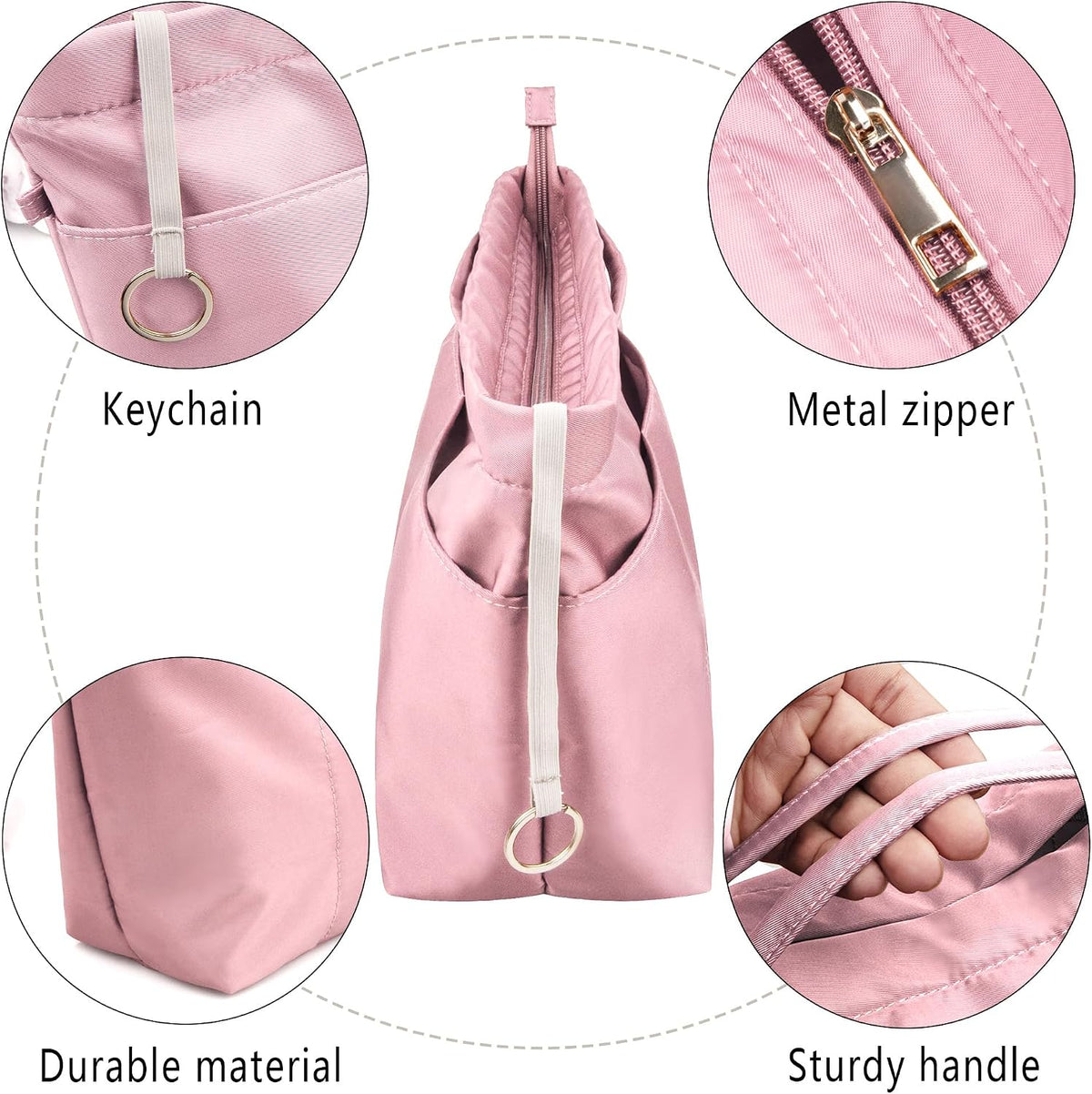 Purse Insert Organizers for Tote Handbag Bag in Bag with Zipper Liner Bag Organizer for Women 14 pockets