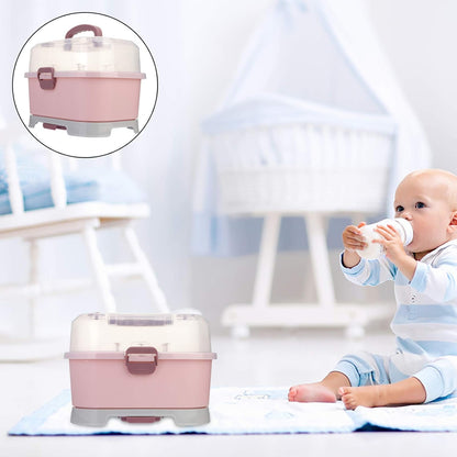 Kitchen Cabinet Organizer 1Pc Portable Baby Bottle Drying Rack Storage Box Nursing Bottle Storage Box Organizer Case Portable Feeding Bottle Kitchen Cabinet for Home Travel Baby Bottles