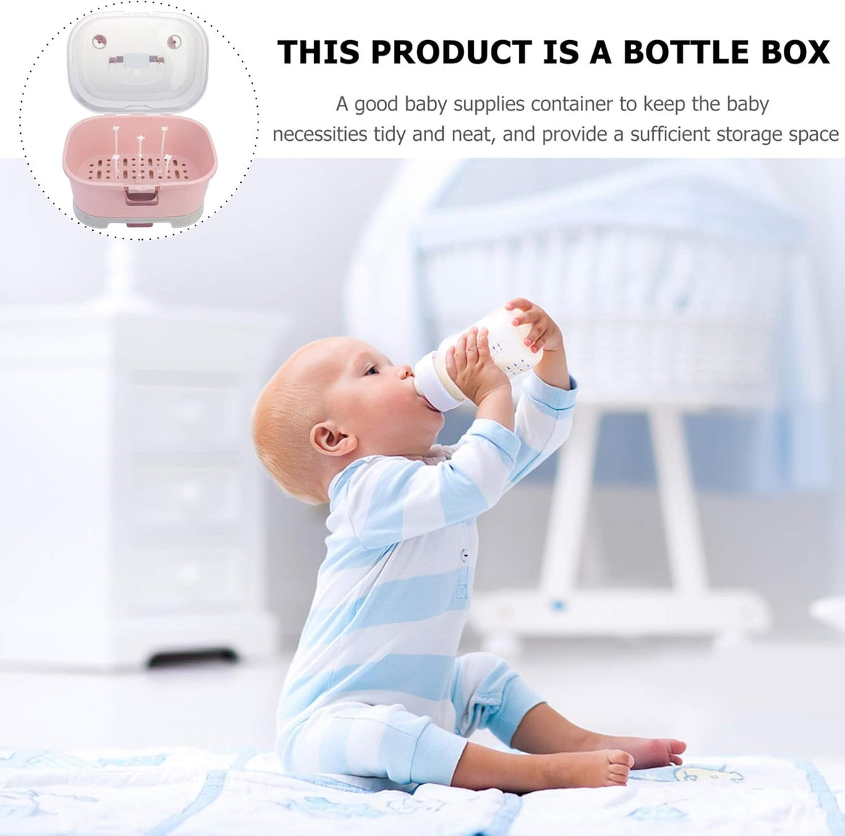 Kitchen Cabinet Organizer 1Pc Portable Baby Bottle Drying Rack Storage Box Nursing Bottle Storage Box Organizer Case Portable Feeding Bottle Kitchen Cabinet for Home Travel Baby Bottles