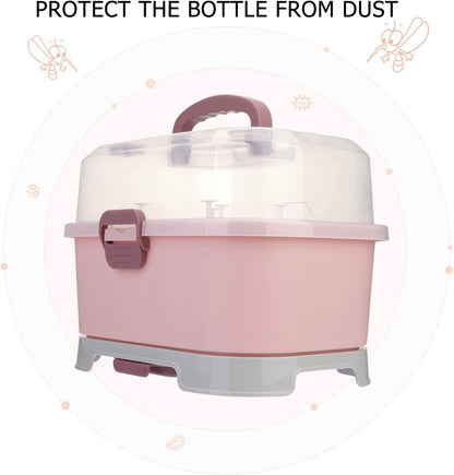 Kitchen Cabinet Organizer 1Pc Portable Baby Bottle Drying Rack Storage Box Nursing Bottle Storage Box Organizer Case Portable Feeding Bottle Kitchen Cabinet for Home Travel Baby Bottles