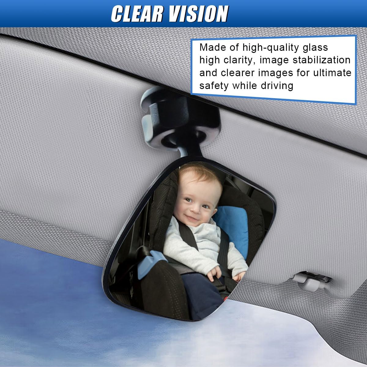 Car Mirror for Baby, 360° Adjustable Wide Angle Mirrors
