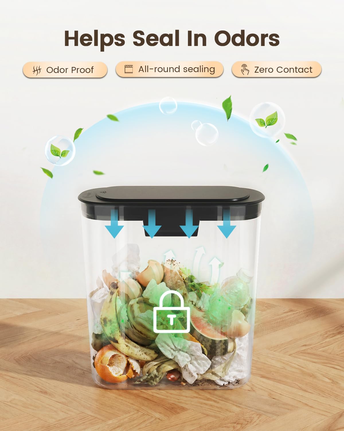 5 Gallon Automatic Bathroom Trash Can with Lid, White, Touchless