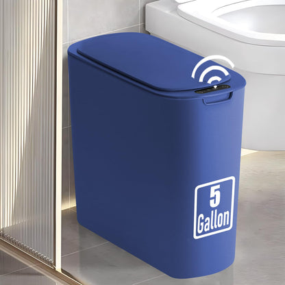 5 Gallon Automatic Bathroom Trash Can with Lid, White, Touchless