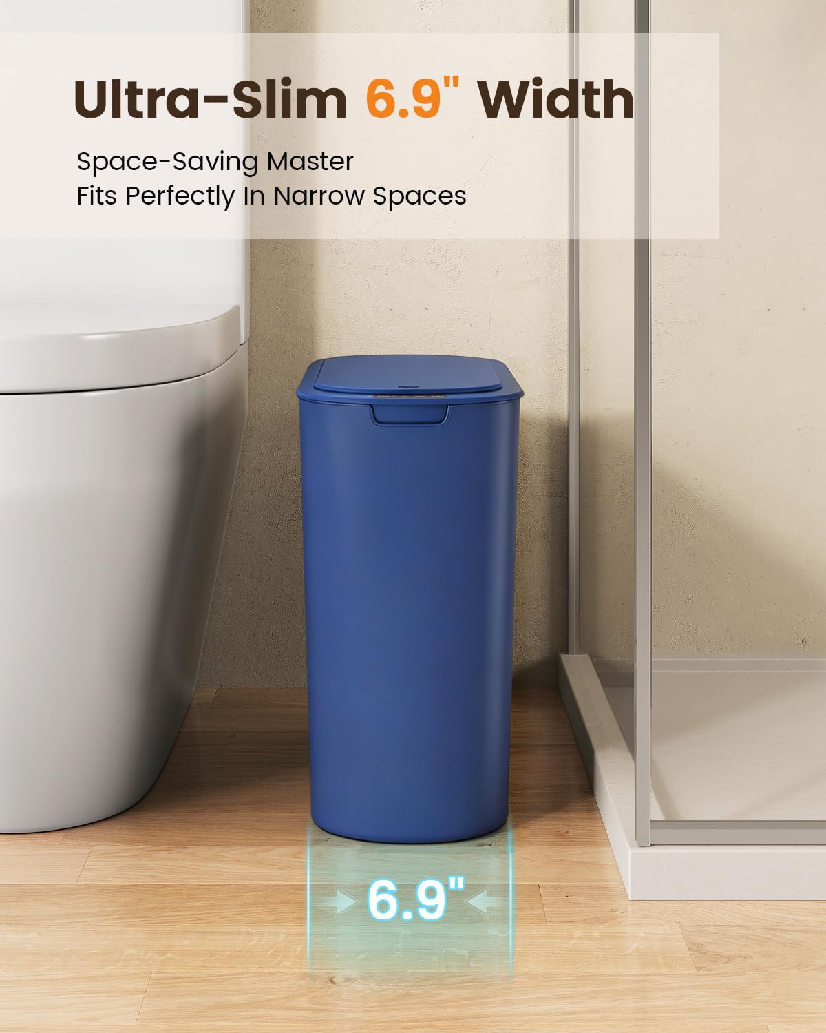 5 Gallon Automatic Bathroom Trash Can with Lid, White, Touchless