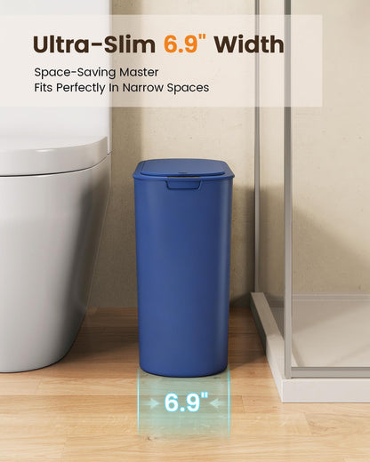5 Gallon Automatic Bathroom Trash Can with Lid, White, Touchless
