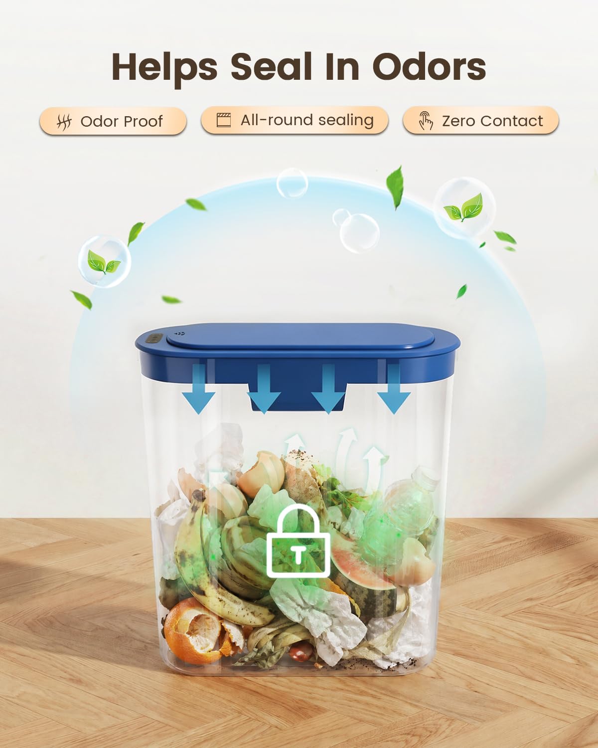 5 Gallon Automatic Bathroom Trash Can with Lid, White, Touchless