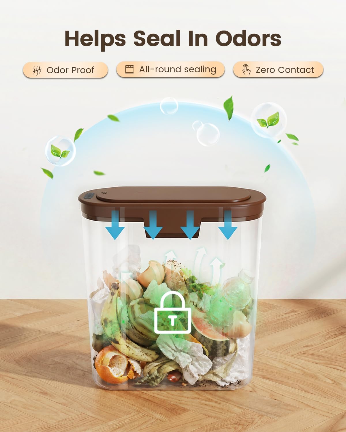 5 Gallon Automatic Bathroom Trash Can with Lid, White, Touchless