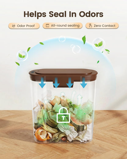 5 Gallon Automatic Bathroom Trash Can with Lid, White, Touchless